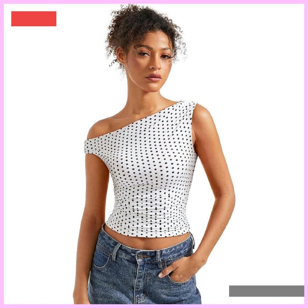 Sleeveless Off Shoulder Crop Tank Top Y2K Style Going Out